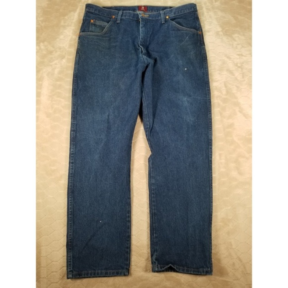 Wrangler Jeans Blue Denim Dark Wash 31MWZPW Western Cowboy Tag 40x32 Fits 40x30